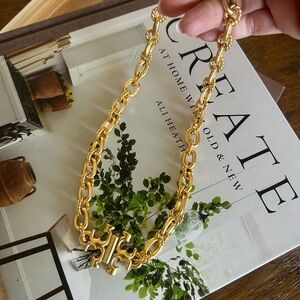 Tory Burch Gold Logo Link Necklace